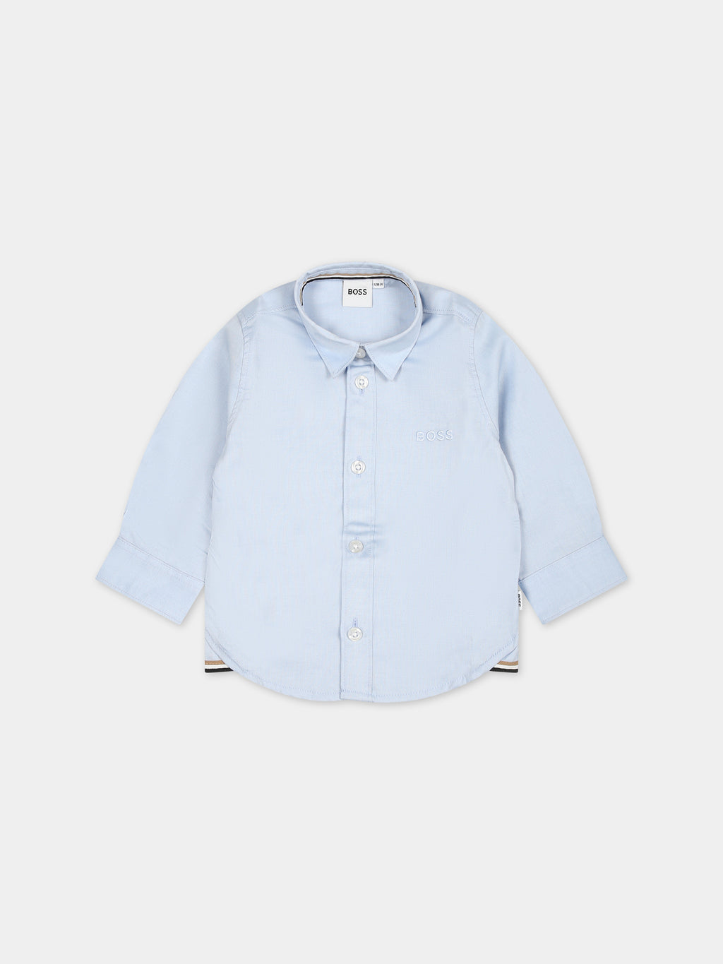 Light blue shirt for baby boy with logo